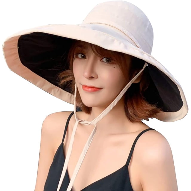 Sombrero de sol para mujer, plegable, reversible, con protección solar UV, ala ancha, para playa, para verano$Sombrero de sol para mujer, sombrero de sol de ala ancha para mujer, sombrero