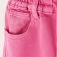 thumbnail image 6 of KIDSCOOL SPACE Big Girls Wide-leg Colored Denim Jeans, 5-14T Loose Elastic Waist with String Ripped Flared Pants,Rose Red,11-12 Years, 6 of 8