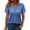 *Blue, variant on ClodeEU Women's Spring Summer V Neck Short Sleeve Solid Color Loose Top T-Shirt Blue,Womens Plus S