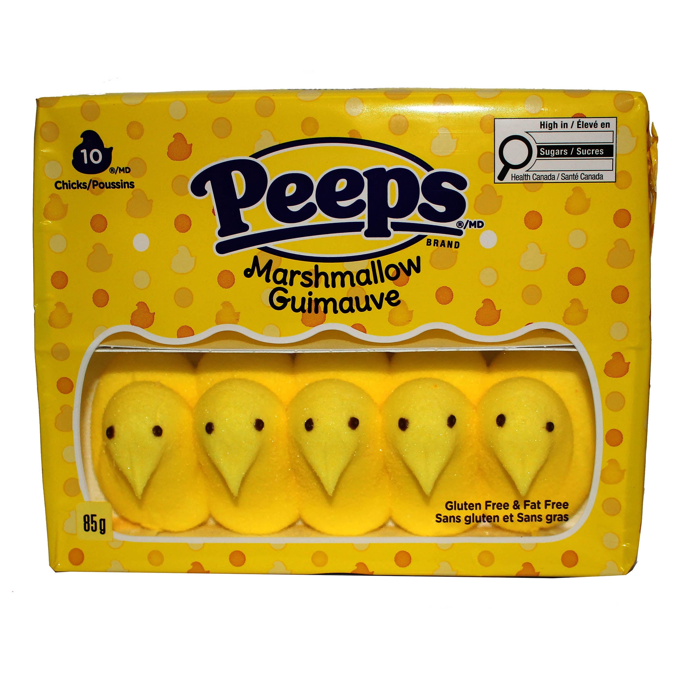 Peeps Yellow Marshmallow Chicks 10ct/85g Fat Free/Gluten Free