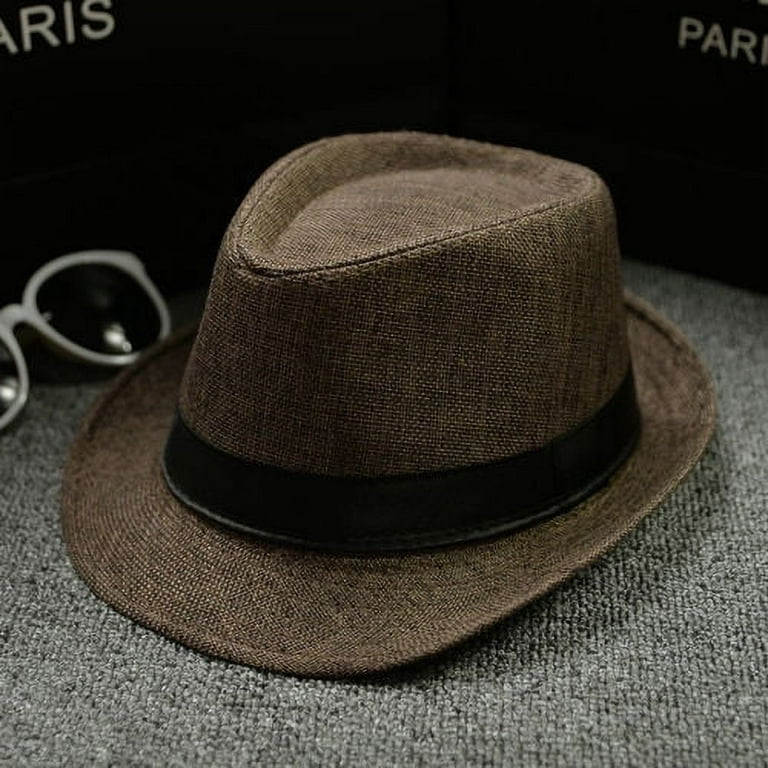 Fedora Hat Unisex Straw Sun Hat Panama Trilby Crushable Mens Ladies  Foldable Travel Hats Cap Fedora Cowboy Hats 