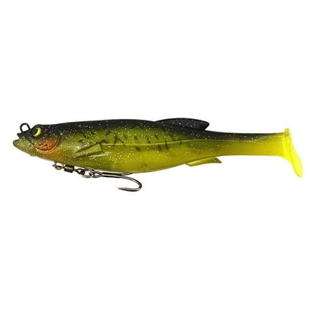 AOOOWER Treble Hook Fish Lures Paddle Tail Swimbaits Soft Fishing Baits for Bass Trout