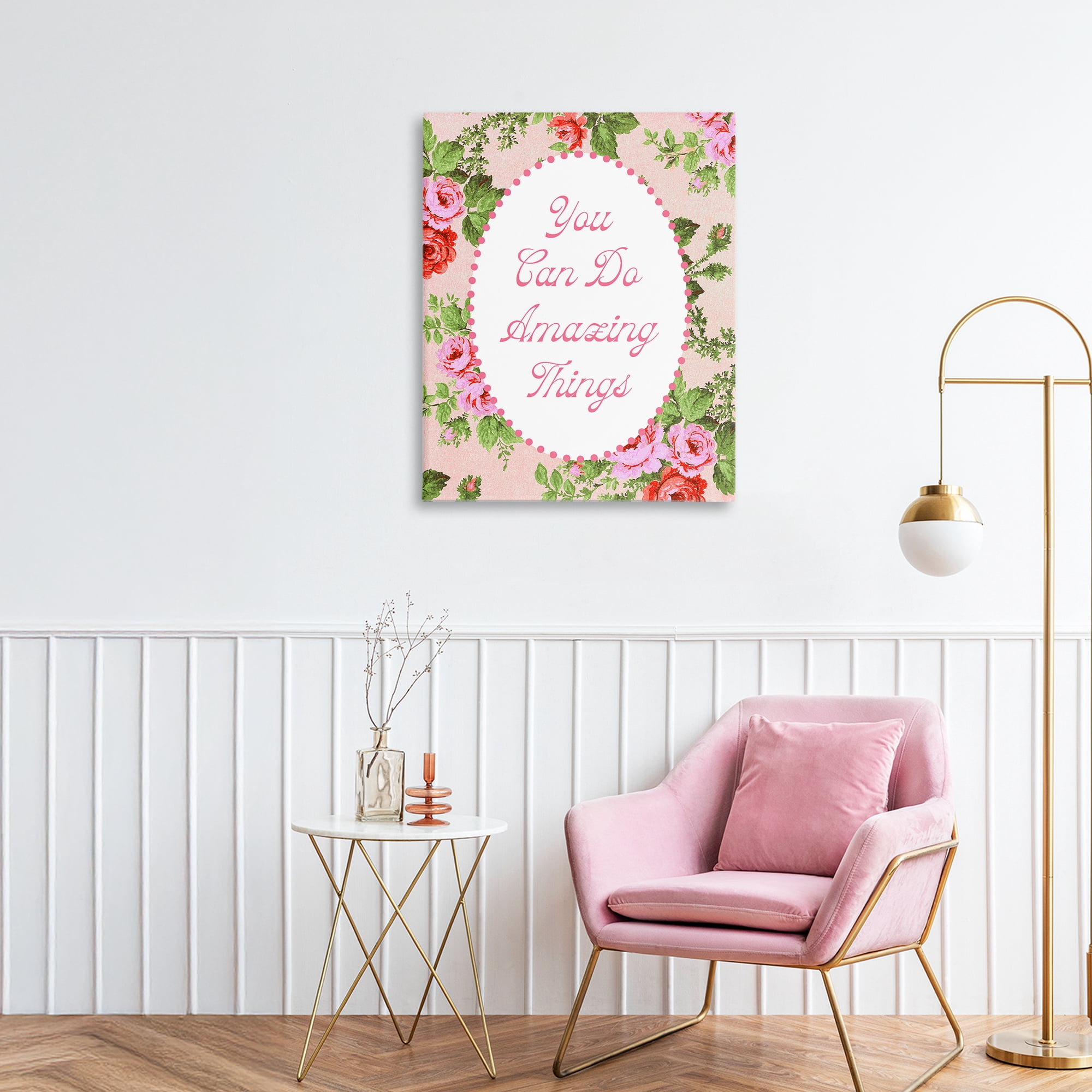 Stupell Industries You Can Do Amazing Things with Vintage Florals Canvas Wall Art, design by Lil' Rue