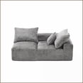 thumbnail image 4 of Modern Minimalist 2-Person Chenille Sofa | Gray | Cushion Back | Flared Arms | Lazy Comfort for Living Room/Bedroom – No Assembly Needed, 4 of 18