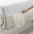 thumbnail image 2 of Floral Bed Skirt, Vintage Soft Greenery Dotted Background Nature Inspiration Image, Elastic Bedskirt Dust Ruffle Wrap Around for Bedding Decor, 4 Sizes, Pale Green Mint Green, by Ambesonne, 2 of 2