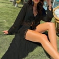 thumbnail image 6 of Beach Cover Ups for Women Boho Tie Front Long Kimonos Long Sleeve Flowy Bikini Swimsuit Cover Ups, 6 of 6