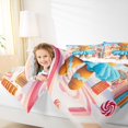 thumbnail image 4 of Manfei Gingerbread Man Full Size Comforter Sets for Kid, Christmas Candy Dessert Bedding Comforter Set, Kawaii Cartoon Reversible Bedding Sets, Breathable Home Decor, 3pcs, 4 of 8