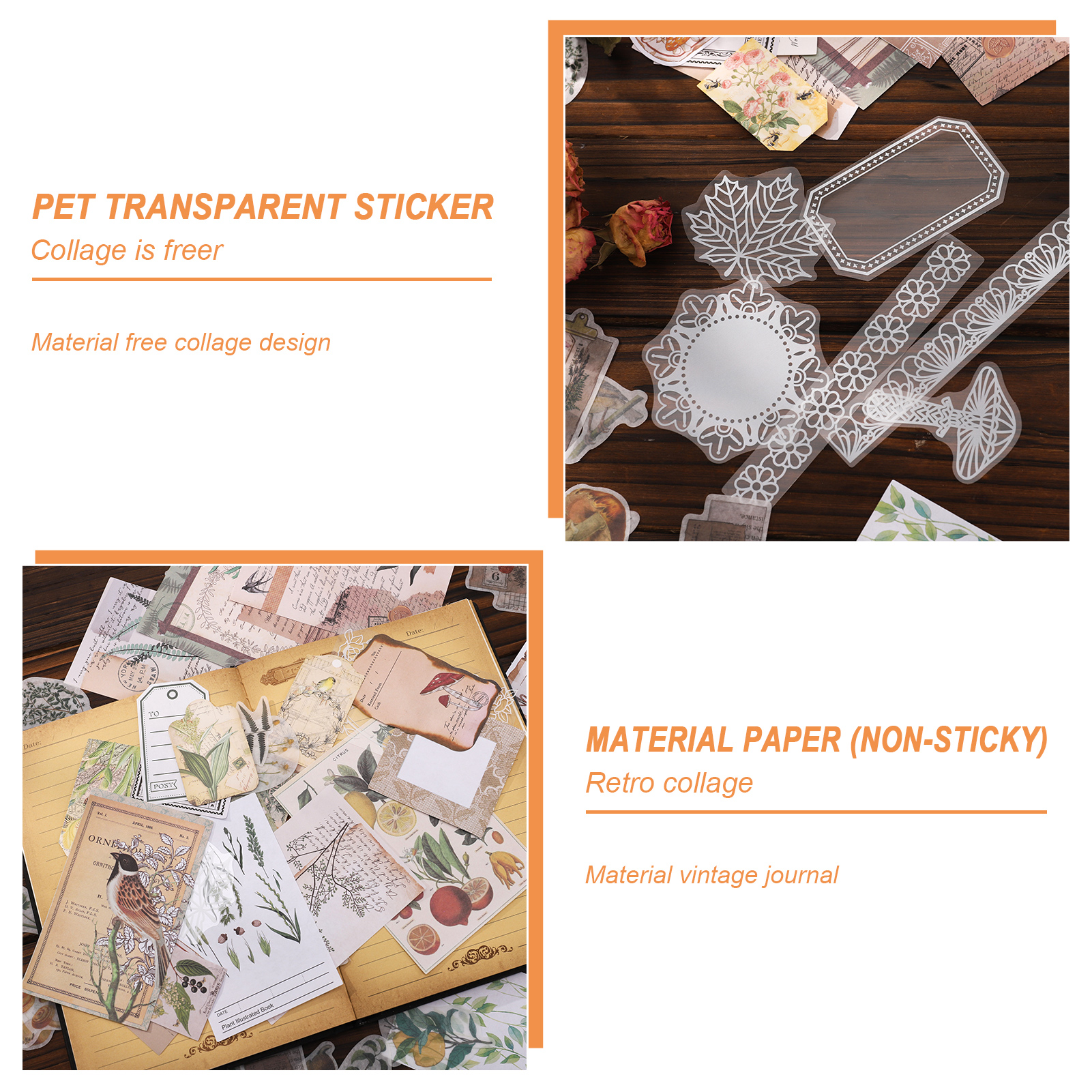 Abaima 260-Piece Vintage Scrapbooking Stickers & Paper Set photo 5