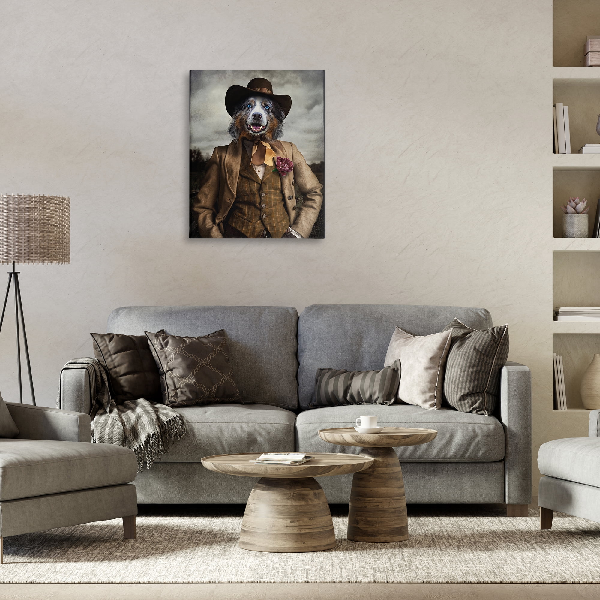 Stupell Industries Colonial Fashion Dog Animals & Insects Painting Gallery Wrapped Canvas Art Print Wall Art, 24 x 30