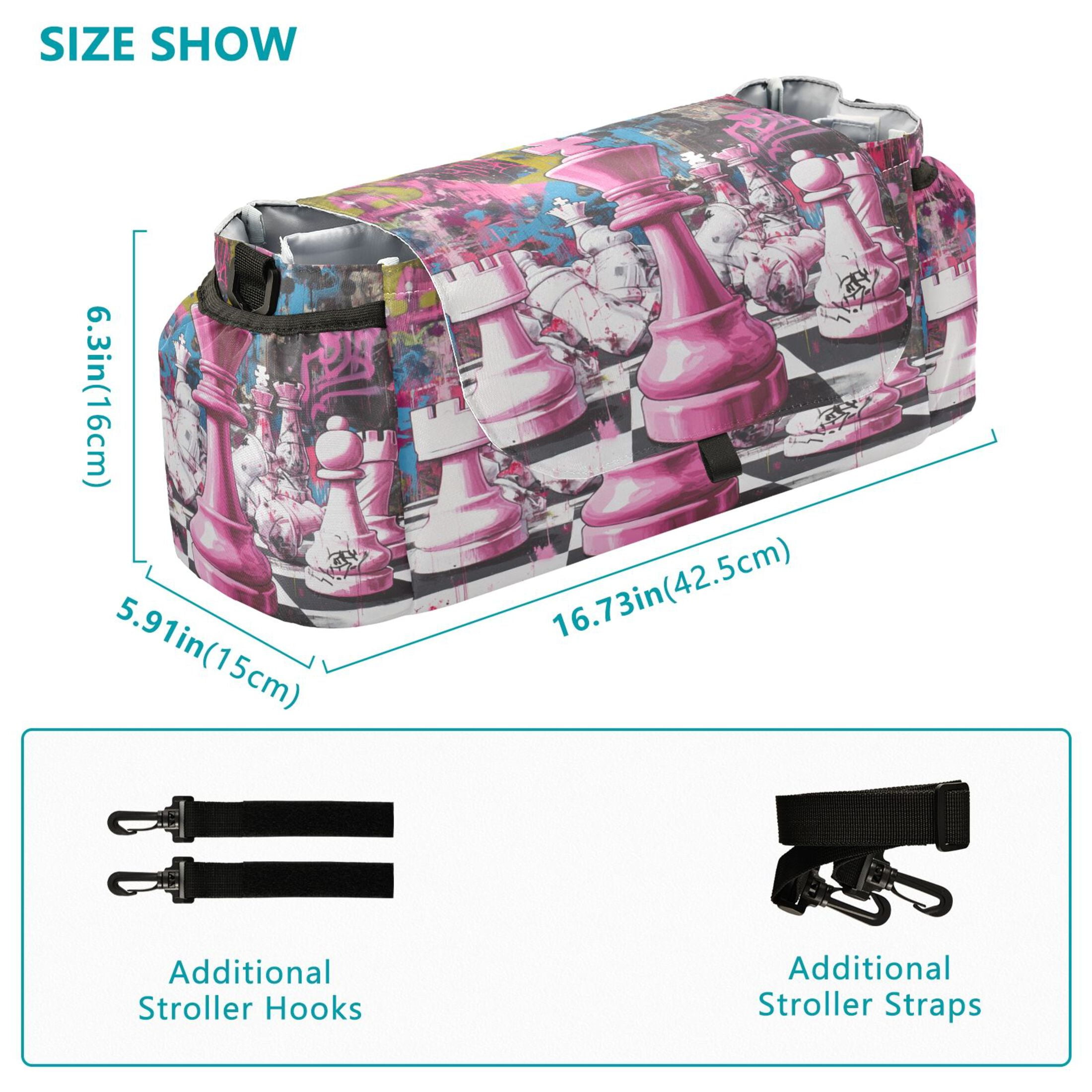 DIXRUYEE Stroller Organizer Graffiti Chess Showdown Printed