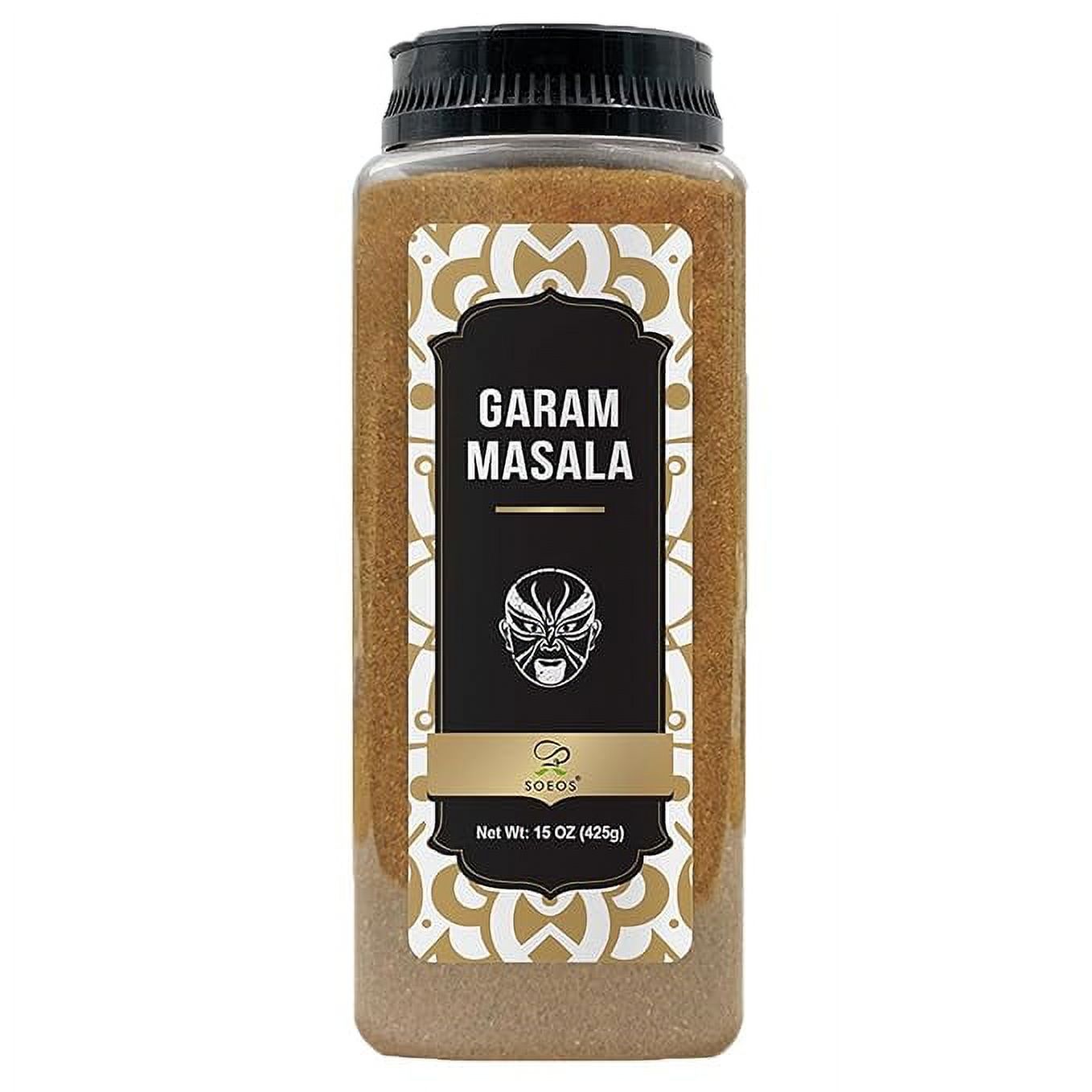 Soeos Garam Masala, 15 oz MDA05(425g), Garam Masala Powder, Indian 8-Spice Blend, Salt-No, Vegan, No Colors, Gluten Friendly, Non-GMO, Masala Seasoning, Garam Masala Bulk