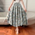 thumbnail image 1 of Vedolay Midi Skirts Women's Lace Up High Waist Ruffled A Line Pleated Short Skirt,White One Size, 1 of 5