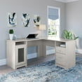 thumbnail image 4 of Bush Furniture Cabot 60W L Shaped Computer Desk in Linen White Oak, 4 of 5