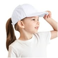 thumbnail image 6 of KPOPLK Kids Baseball Hat With Visor and Ponytail Hole - Sun Protection Cotton Beach Hat for Little Girls and Children(2-8 Years,White), 6 of 6