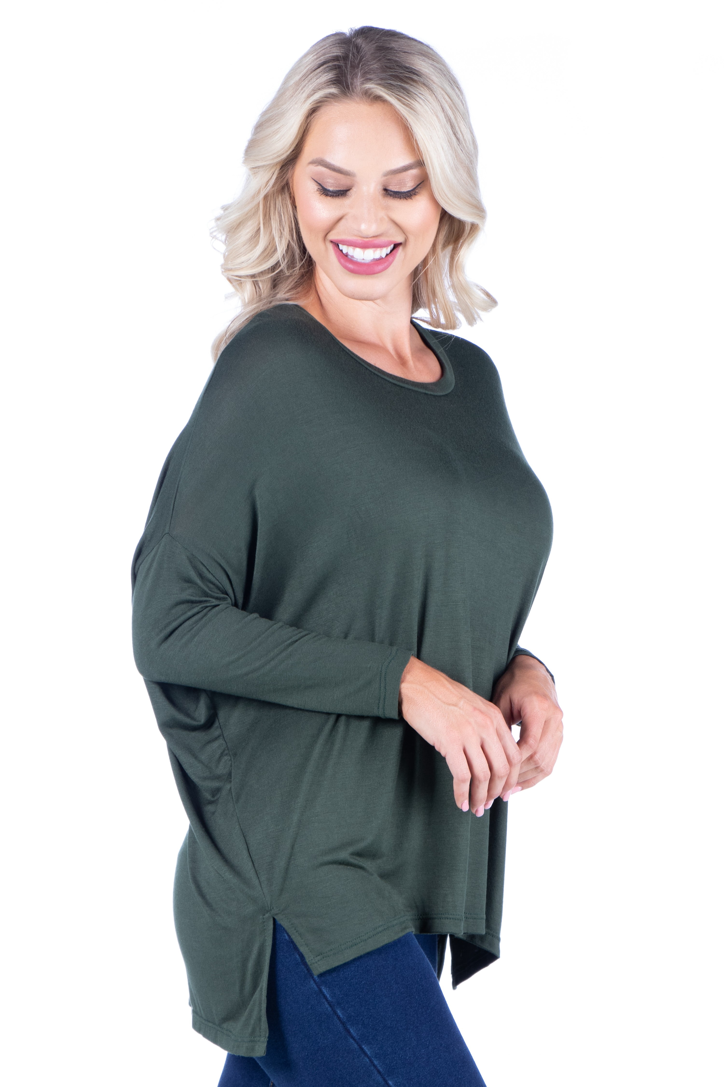 24/7 Comfort Apparel Women's Oversized Long Sleeve Dolman Top