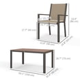 thumbnail image 3 of Outsunny 7 Piece Outdoor Dining Set with Table and 6 Stackable Chairs, 3 of 10