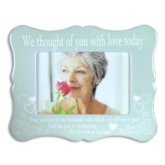 Banberry Designs Marco De Fotos Conmemorativo Pensamos En Ti Con Amor Hoy – Recuerdo Mensaje De Duelo Regalo Simpatía Condolencia – En Memoria Amorosa