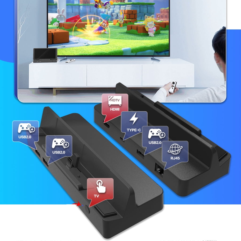 lanema Charging- Docking Station Base Stand for NS USB C to 4K- HDMI-compatible Adpater