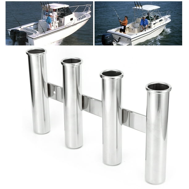 Estink Boat Fishing Rod Rack, Fishing Rod Holder, Compact Size 4 Tube Racks Durable To Use For Yacht Travelling Boat Wall
