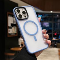 ELEHOLD Magnetic Case for iPhone 16 Pro,Translucent Matte Frosted Case Slim Lightweight Skin-Friendly Shockproof Protective Case Compatible with MagSafe for iPhone 16 Pro,Blue