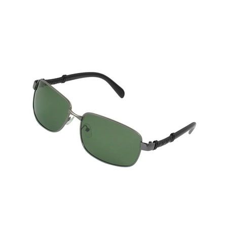 Gray Temples Plastic Arms Dark Green Lens Polarized Sunglasses Spectacles