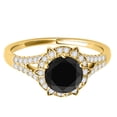 thumbnail image 3 of Aonejewelry 1.00 Ct. Ttw Black Diamond Wedding Engagement Ring In 10k Solid Yellow Gold, 3 of 4