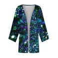thumbnail image 5 of TrendVibe365 Lightweight Cardigans for Women Summer Open Front 3/4 Sleeve Shirts Button Loose Casual Blouse Draped Flowy Cover Up Everyday Wear Beach Vacation Outfits Trendy Going Out Cardigan, 5 of 5
