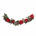 thumbnail image 1 of Nearly Natural 4916 Poinsettia and Berry Garland, 60-Inch, Red, 1 of 2
