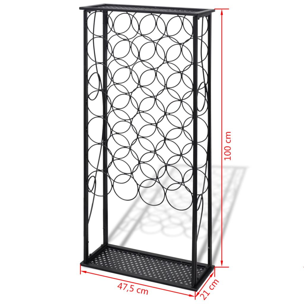 Kepooman 28 Bottles Free Standing Floor Metal Wine Bottle Holder, Black