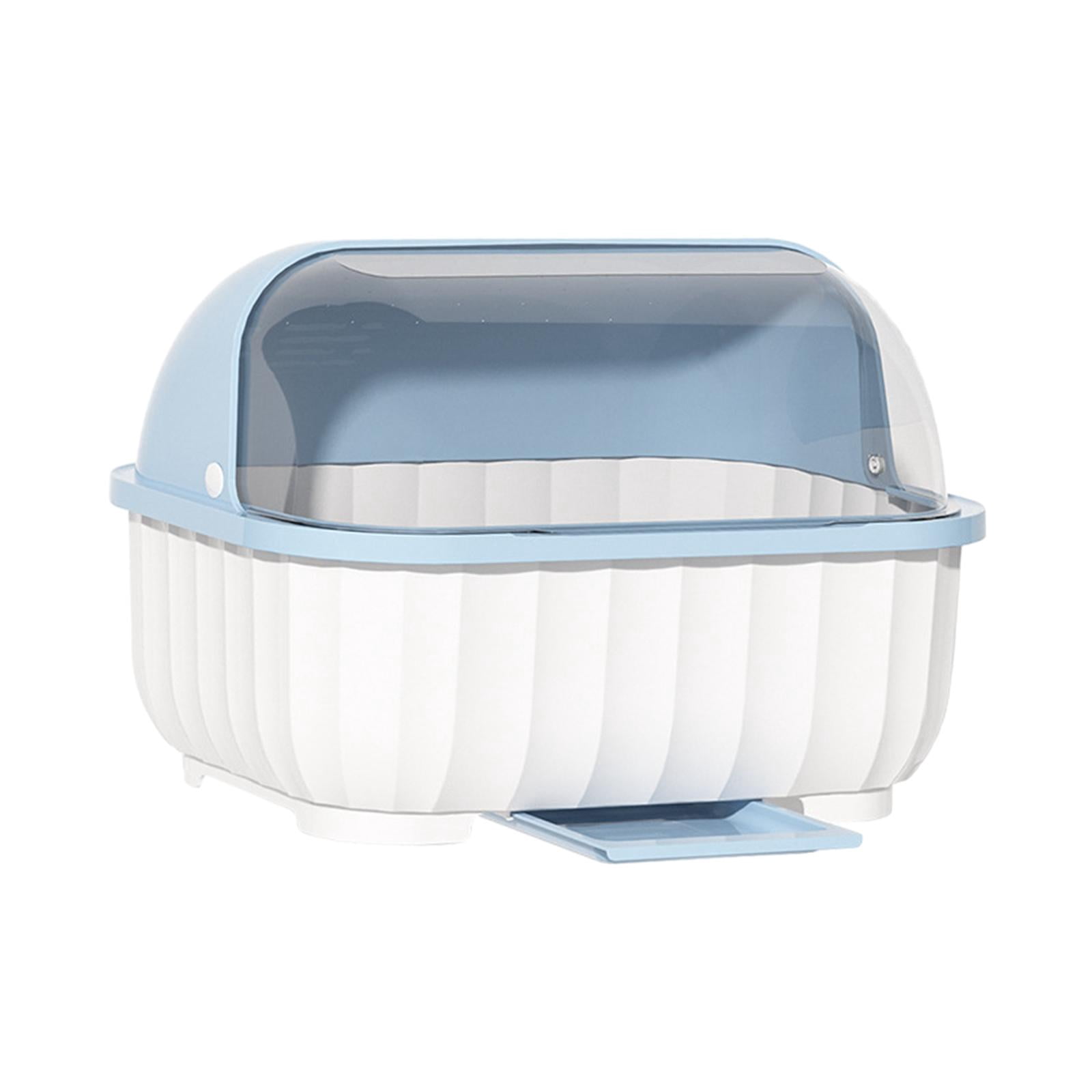 Fiocias Dish Drainer with Hood Dish Drying Rack Dish Storage Dustproof Cutlery Rack Dish XL