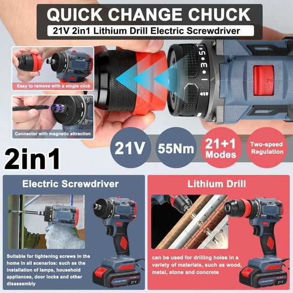 screwdriver,Motor Screw Driver Lithium Drill Power 21v 2in1 Lithium Tool 55nm Torque Driver Appliances Furniture Power Tool Torque Motor Screw 55nm Torque Motor 2in1 Lithium Drill Bosnyyds