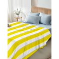thumbnail image 5 of Queen Flat Sheet Only Minimalist Modern Yellow White Stripe Soft Microfiber Cooling Bedding Sheets Simple Line Texture Flat Bed Sheet, 5 of 9