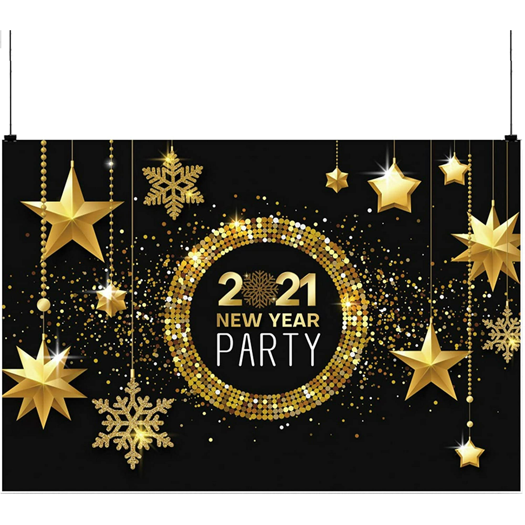 SAVITA 6x4ft 2021 New Year Photography Backdrop, Black Gold Glitter Star  Vinyl Photo Booth Background Banner for New | Walmart Canada