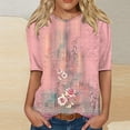thumbnail image 2 of TSADFHJI Chemise Noire à Manches Longues pour Femmes Lot de 3 Hauts Adaptés Col Rond Manches Mi-Longues Blouse Imprimée TTG, 2 of 4