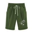 thumbnail image 5 of Dazajoo Wide Leg Bermuda Shorts for Women Knee Length Summer Dandelions Print Drawstring Half Pants with Pockets 2024 Womens Casual Elastic Waist Beach Shorts Flash Deals Today,Green,L, 5 of 5