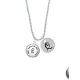 thumbnail image 2 of Delight Jewelry Silvertone Domed She Believed She Could So She Did Silvertone Script Initial Disc - Q - Charm Necklace, 20"+3", 2 of 4