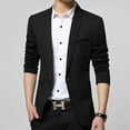 thumbnail image 2 of SWSMCLT Men's Business Casual Blazer Split Suit Jacket Long Sleeved Blazer Jacket Casual Snazzy Black 38, 2 of 4