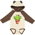 thumbnail image 3 of Inktastic Cute Cactus with Flower Hairpiece Boys or Girls Long Sleeve Baby Bodysuit, 3 of 5
