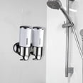 thumbnail image 6 of Tuvgenk White 2-Chamber Soap Dispenser, Wall Mounted Shampoo for Bathroom, No Drill Installation, Refillable Bottles for Lotion, 6 of 7