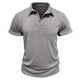 thumbnail image 2 of Polo Qekoma clásico de manga corta para hombre, algodón, gris, 2 of 5