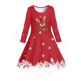 thumbnail image 5 of LUOGENLI Dresses for Girls 14-16 for Kids Toddler Girls Christmas Trees Deer Print Christmas Long Sleeve Party Princess Dress Girls Dresses 10-12 White Girls Dresses Red 8-9 Years, 5 of 5