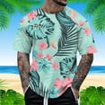 thumbnail image 2 of Big and Tall Shirts for Men Causal Short Sleeved Tropical Style Print T Shirt Heat compatible with Machine for T Shirts Pocket Men Plain Pack Night Shirt Set Mens Socks Size 13-15 Tee L, 2 of 4