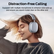 Bluetooth Headphones Over Ear, 65Hrs Playtime Wireless Headphones,Bass Boosted by 90%,Lightweight Headset with Deep Bass, Clear Call with 4 Noise Cancelling Mics,Low Latency for Travel Work Cellphone
