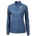 thumbnail image 2 of Women's Cutter & Buck Navy BYU Cougars Traverse Camo Quarter-Zip Pullover Top, 2 of 3