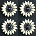 thumbnail image 4 of Set Of 8 Western Screw Back Concho 1.25 In White Floral Silver Saddle, 4 of 4