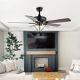 thumbnail image 4 of JONATHAN Y Moravia 52" 5-Light Farmhouse Rustic Iron Star Shade LED Ceiling Fan With Remote, Black, 4 of 8