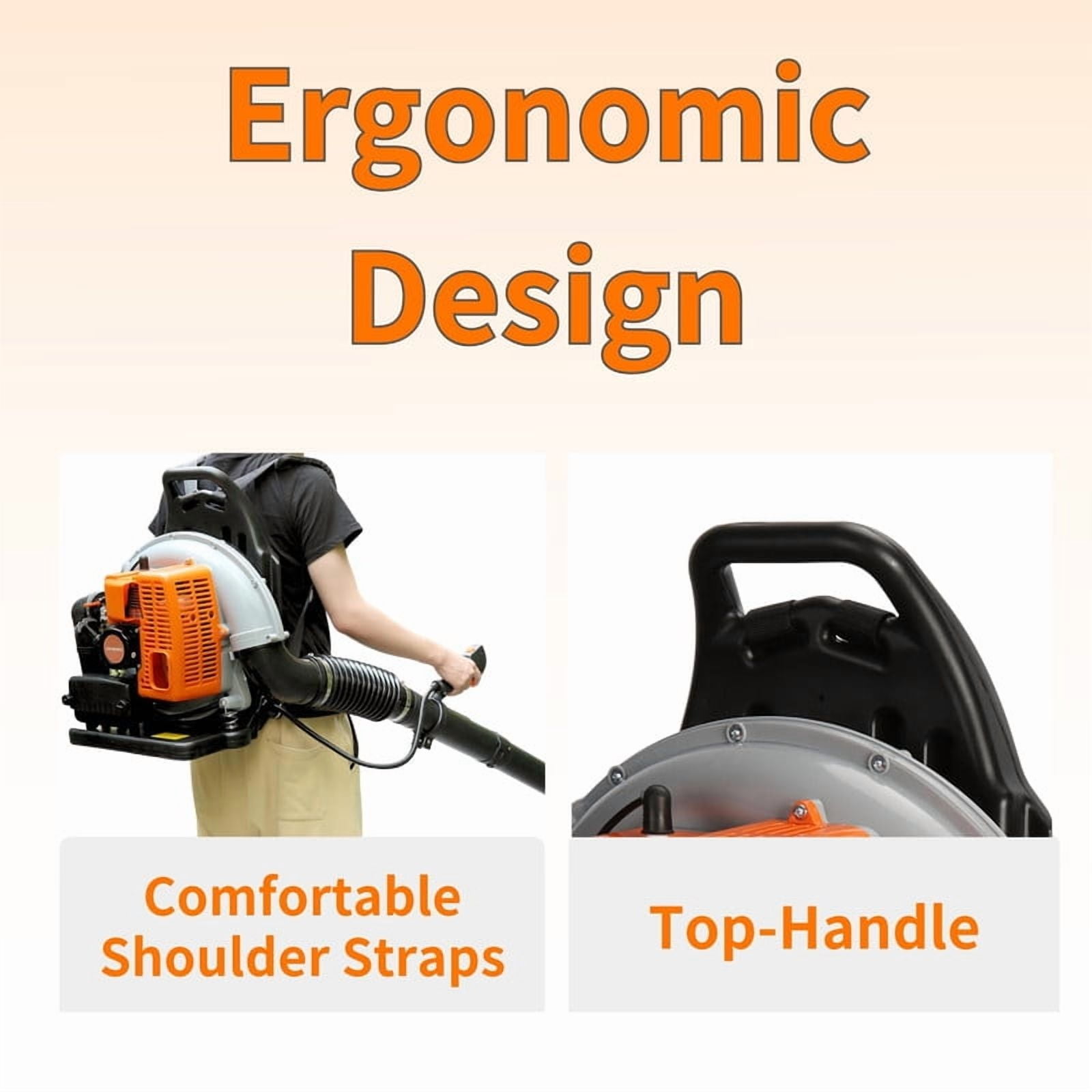 665CFM Leaf Blower, Gas Blower, Gas Leaf Blower for Lawn Care, Backpack Blower, 1 Set Leaf Blower 2 Stroke Engine Multi-Purpose 63CC High Strength Snow Blower for Outdoor