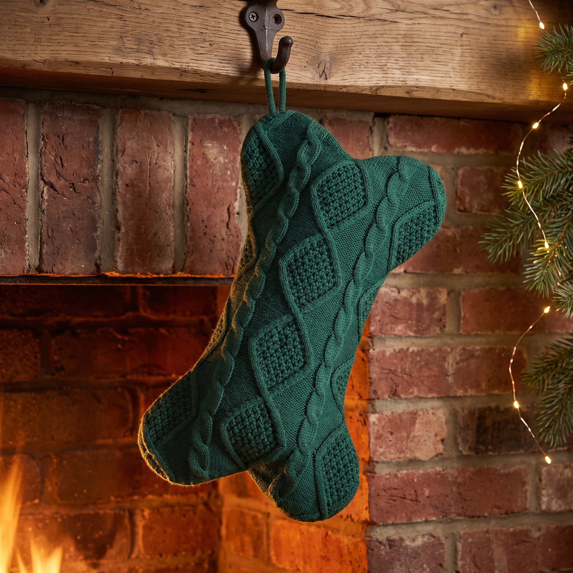 Unique Bargains Cartoon Christmas Stockings Luxury Tiered Mantel Accents Green 17"