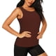 thumbnail image 2 of Fotbe Brown Blusas Sin Mangas para Mujer – Estilo Casual, Corte Suelto, Slim-Fit, Cuello Redondo Deportivo, Tops de Verano para Gimnasio y Yoga-Large, 2 of 7