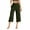 Army Green, variant on Womens Pants Yoga Wide Leg Capris High Waist Capris Pants Soft with Pockets Army Green Womens Trousers M